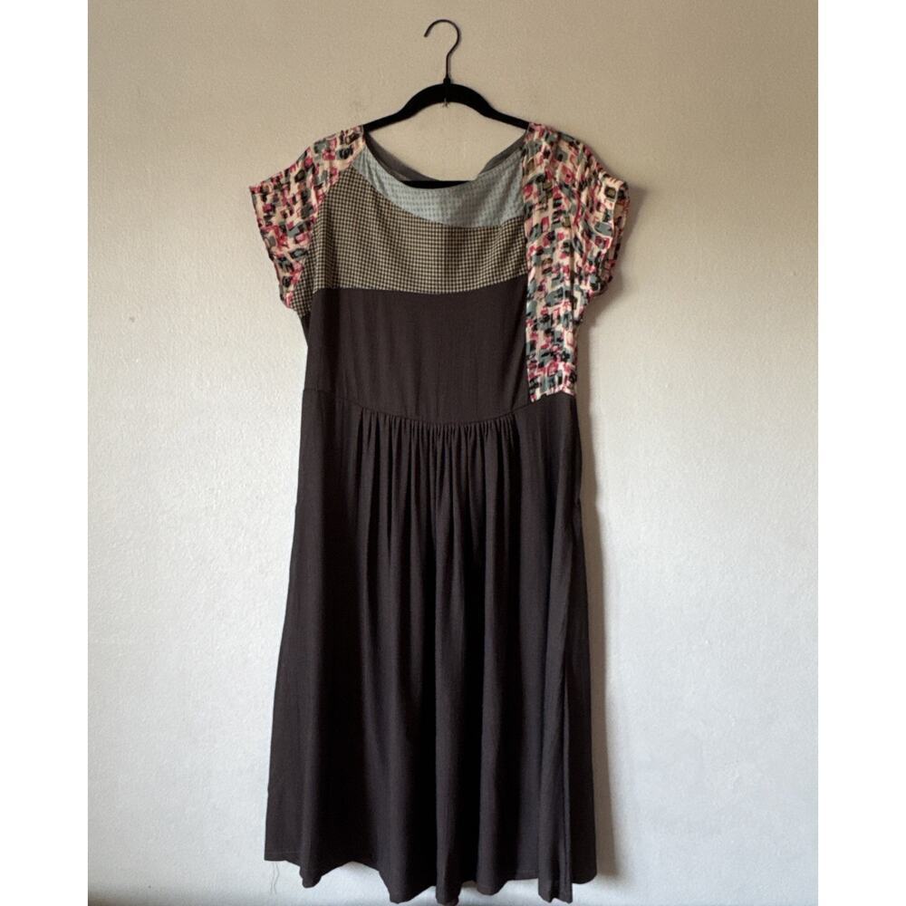 Rebe by Debra Weiss Dress Women’s Size Large Artsy Mixed‎ Print Pockets Retro